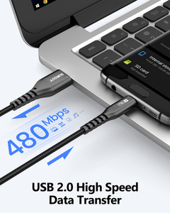SUNGUY CE Certified 0.3m <b>USB</b> Nylon Braided <b>USB</b> Data Cable <b>USB</b>-Ladekabele 18W Fast Charging Cable for Phone Laptop - Product Image 4