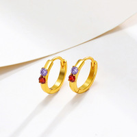 Aretes de Aro Redondos de Oro XX para Mujer, con Circonita Brillante, Acero Inoxidable, Joyería para Novia, Accesorios de Boda