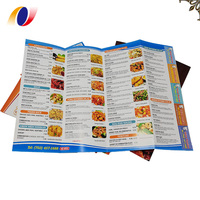 Impression personnalisée affiche en papier promotionnel 70lb couleur A3 dépliant à trois volets dépliant Menu de restaurant