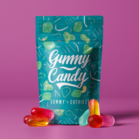 Sacs à fermeture éclair personnalisés en gros, qualité alimentaire, imprimés motifs abstraits vibrants et personnalisables pour l'emballage de bonbons et confiseries
