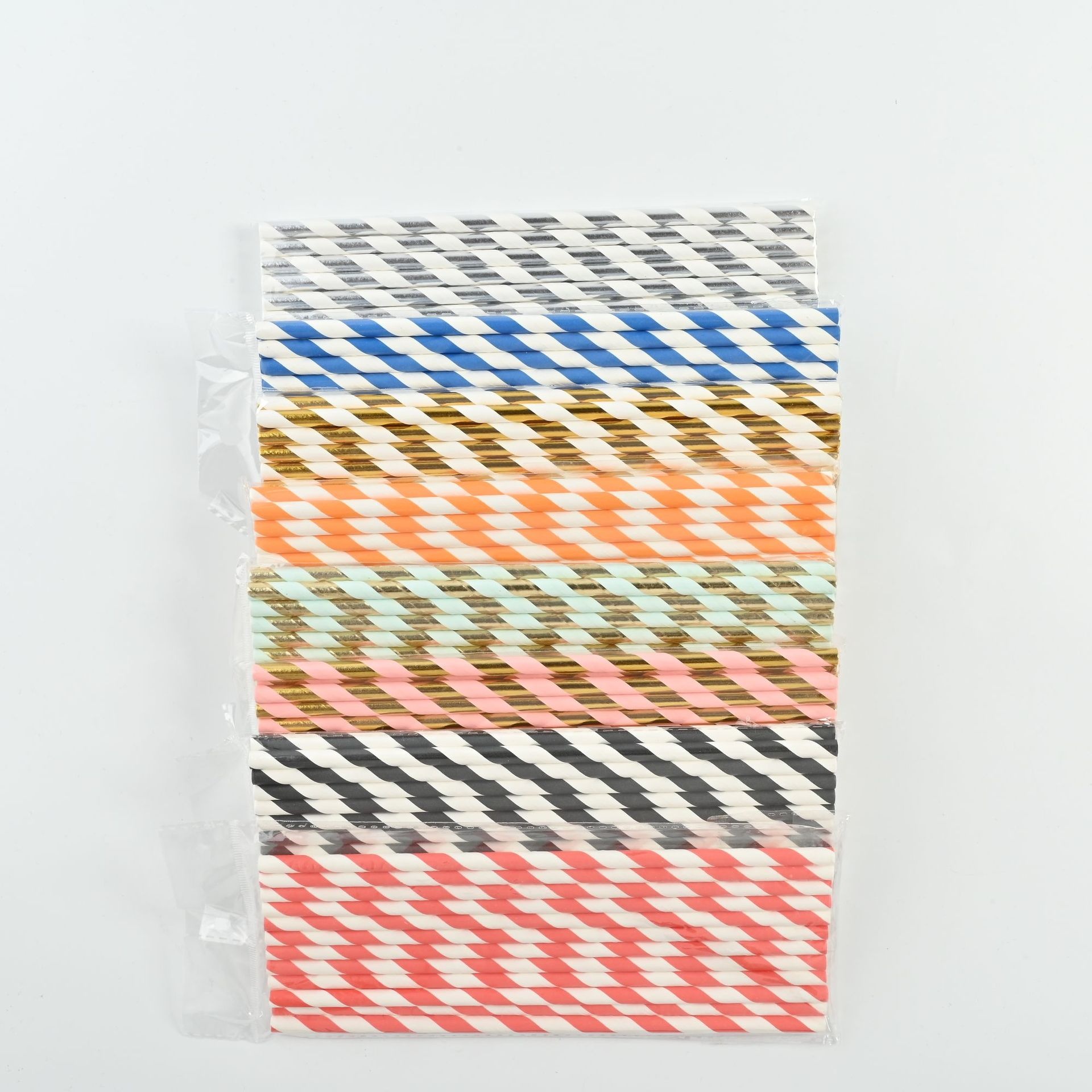 Colorful Creative Disposable Food-Grade Degradable Paper Straws for Juice Drinks & Birthday Parties