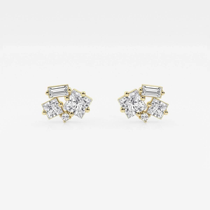 ต่างหูทรงโมเสคแบบกรอบ 1 กะรัต ดีไซน์หรูหรา ประดับด้วยประกายระยิบระยับ สวยงามอย่างมีระดับ เหมาะสำหรับผู้หญิงใส่ได้ทุกวัน - Product Image 5