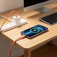 Cable USB C de 60W 3A con Carga Rápida PD 3.1, Cable Tipo C de Silicona+TPE Transparente, Personalizado de Fábrica, Venta al Por Mayor, 1m 2m 3m, Cable USB Tipo-C