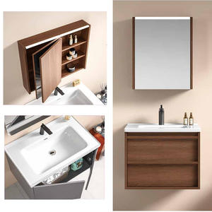 <span class=keywords><strong>Meuble</strong></span> de salle de bain suspendu mural avec vasque profonde, miroir LED et design personnalisé - Product Image 4