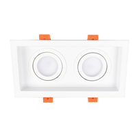 2700K 3000K 4000K Personnalisation 5W Double spot LED MR16 GU10/GU5.3 en aluminium double carré pour plafond de salon