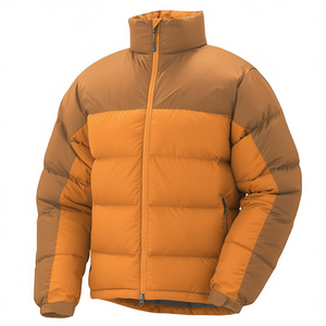 Veste bouffante en tissu à bulles rempli de duvet, deux tons à la mode, nouveau Style de motif, fermeture éclair complète pour l'hiver - Product Image 1