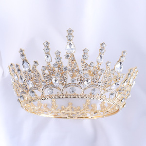 Belleworld vương miện cuộc thi Hoa lá pha lê hoa vương miện lớn cho trẻ mới biết đi và vương miện tròn lớn Châu Âu và mỹ vương miện bạc - Product Image 4