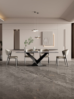 Chaise de salle à manger mobile en cuir haut de gamme avec dossier, design italien minimaliste simple et moderne pour la maison et les restaurants