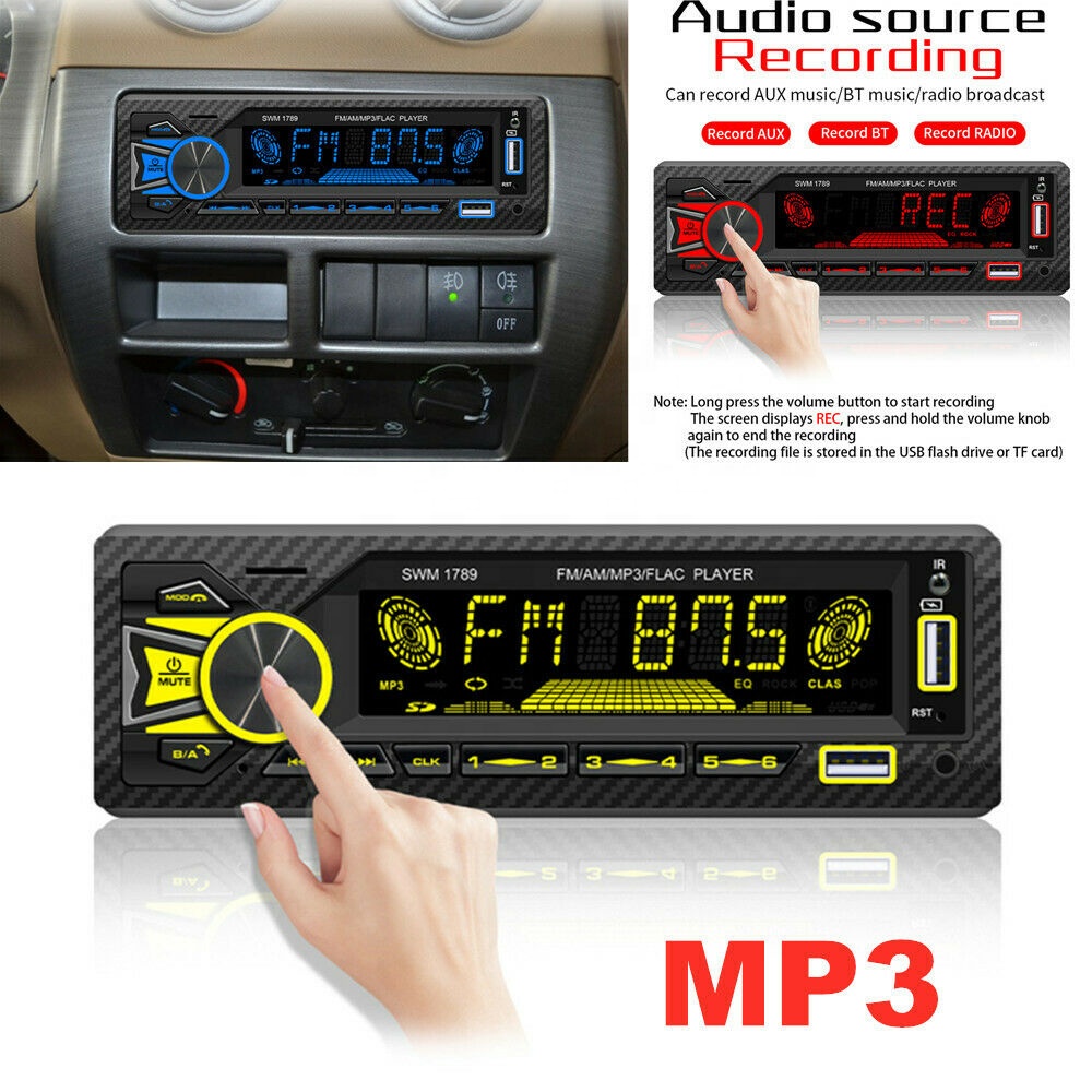 Universal Single Din Car MP3 Player SWM 1789 with BT, USB, AUX