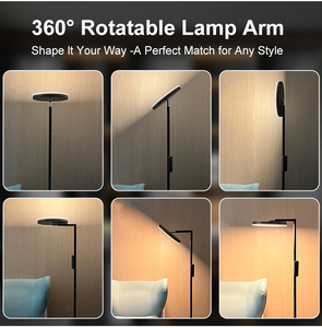 โคมไฟตั้งพื้น LED รุ่นใหม่ปี 2026 ปรับได้ 360 องศา โครงสร้างโลหะ ควบคุมการหรี่แสงด้วยรีโมท ค่า CRI สูง 90 ความสว่าง 3000 ลูเมนส์ เหมาะสำหรับห้องนั่งเล่น - Product Image 2