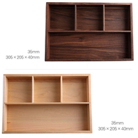 Vente chaude Rectangle Boîte De Rangement En Bois Sculpté Simple Maison Hôtel Restaurant Plateau Respectueux De L'environnement Partition Boîte De Rangement