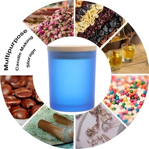 Frasco <span class=keywords><strong>de</strong></span> Vidrio <span class=keywords><strong>de</strong></span> Color para Velas, Recipiente Vacío para Velas Aromáticas con Tapa <span class=keywords><strong>de</strong></span> Madera, Diseño Personalizado, Logotipo Personalizado, Etiqueta Privada - Product Image 2