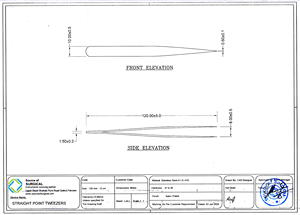 Pinzas para cejas de 120 mm con punta inclinada Pinzas rectas de punta fina - Product Image 4