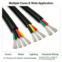 Kabel Silikon Multi Inti Tahan Suhu Tinggi, Kabel Karet Silikon Fleksibel, Kabel Sambungan Multi Konduktor Kustom
