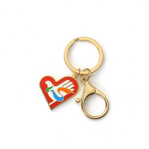 Promotion Manufacturer Custom 2D 3D Cartoon Keyring Hard Enamel Heart Shape Metal Keychain - Product Image 4