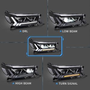 Светодиодные фары VLAND 55W 12V для <span class=keywords><strong>Hilux</strong></span> 2015-2020 с последовательным сигналом поворота, полностью светодиодные передние фары в сборе (для водителя и пассажира) - Product Image 2