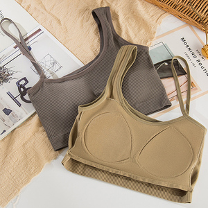 Camisoles avec soutien-gorge intégré pour femmes, hauts sans manches pour femmes, hauts courts sexy en tricot pour femmes, hauts à bretelles décolletés - Product Image 6
