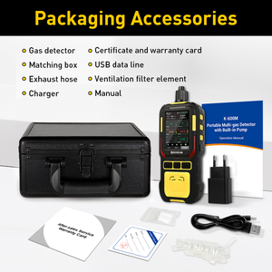 Detector de Gás Marinho K-600M com Sucção por Bomba, Monitor de Gás Portátil 6 em 1 à Prova de Explosão (CO, H2S, O2, CO2, CH4), Recarregável com Registro de Dados - Product Image 6