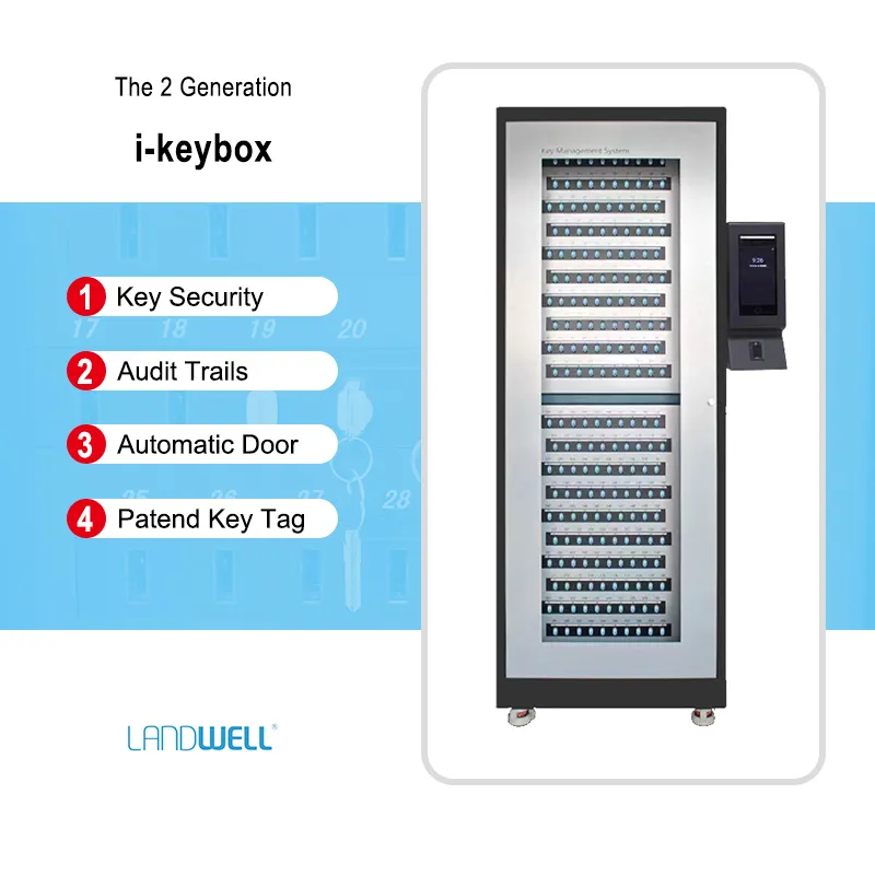 Landwell i-keybox-XL 200 Key Capacidad 7 "Android Pantalla táctil Sistema de gestión de llaves físicas