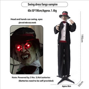 Decoración de Halloween: Fantasma <span class=keywords><strong>Vampiro</strong></span> <span class=keywords><strong>El</strong></span>éctrico con Inducción Sonora, Luminoso y Animado, para Crear un Ambiente de Terror - Product Image 3