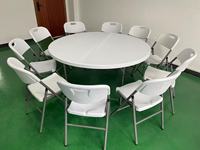 Table pliante rectangulaire moderne en plastique HDPE blanc de 180 cm (6 pieds, 72 pouces) pour événements extérieurs, hôtels et réceptions – Vente en gros