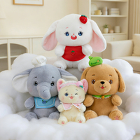 Peluche Adorable Lapin Fraise et Chien Citron avec Chapeau Fruité, Animal en Peluche Doux et Esthétique pour Crèche et Magasin de Cadeaux