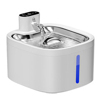 Fontaine à eau intelligente pour animaux de compagnie avec capteur automatique, filtre amovible et lavable, conception rechargeable, longue autonomie de la batterie, en acier inoxydable 304