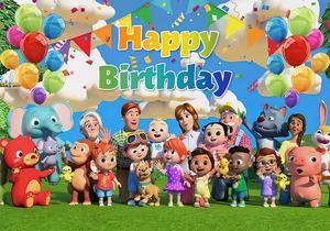 Fondo de Cumpleaños con Diseño de Dibujos Animados de <span class=keywords><strong>JJ</strong></span> Melon, Decoración para Fiesta de Cumpleaños de Niños y Niñas - Product Image 2