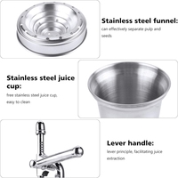 Handmatige citruspers met lange steel, comfortabele grip, draaibare hendel, metalen constructie, duurzaam ontwerp voor eenvoudig huishoudelijk gebruik