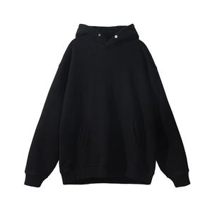Col à bouton-pression de haute qualité sans ficelle 400 Gsm coton <span class=keywords><strong>pull</strong></span> sur logo personnalisé hommes sweat à capuche vierge - Product Image 3
