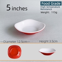 Service de table moderne et minimaliste en mélamine colorée de 5 pouces : assiettes, tasses, cuillères, petit plateau pour repas, riz et condiments