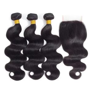 Paquetes de cabello virgen rizado de onda de agua profunda suelta de cuerpo recto, cierres frontales de encaje de cabello humano, cabello virgen alineado con cutícula - Product Image 6