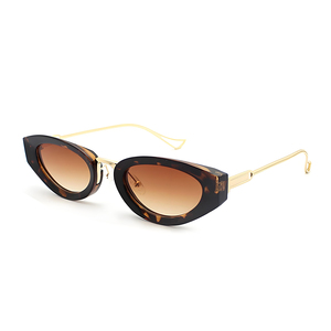 Gafas de Sol de Metal con Lentes Multicolores de Moda, Logotipo Personalizado, Protección UV400, Diseño Vintage, Montura Ovalada Pequeña, Gafas de Sol para Mujer - Product Image 4