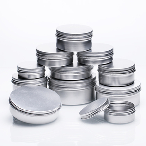 Tin có thể/container/<span class=keywords><strong>Jar</strong></span> Vòng vít đầu nắp Lip Balm/mỹ phẩm/nến nhôm 5/10/20/30/50/60/80/100/120/150/200/250 ml/G Bạc - Product Image 2