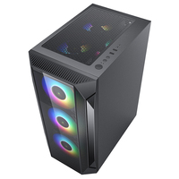 Boîtier d'ordinateur ATX AntarcChill en verre avec ventilateurs, poignée LED, boîtier PC Micro ATX