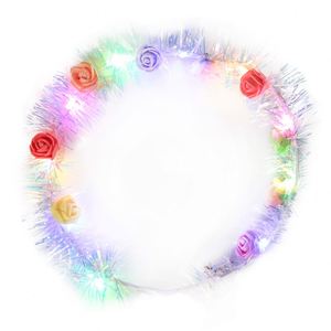 Flower <b>Headbands</b> Crowns for Girls and Women Handmade Floral Led Light up Flowers Head Wreath Accessories - Product Image 3