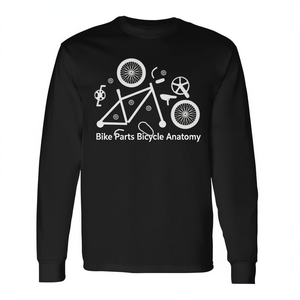 T-shirt à manches longues avec motif anatomie du vélo, design cycliste - Product Image 2