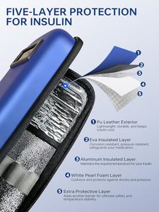 Étui de transport portable <span class=keywords><strong>étanche</strong></span> en EVA pour stylo à insuline, avec affichage de la température, pour le refroidissement et le stockage, idéal pour les voyages - Product Image 3