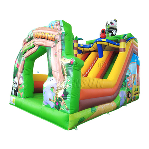 บ้านลมเป่าลม WINSUN รุ่น Jungle Adventure พร้อมสไลเดอร์รูปแพนด้าและนกแก้ว สำหรับเด็ก จัดงานปาร์ตี้กลางแจ้ง ให้เช่าเพื่อการพาณิชย์ - Product Image 2