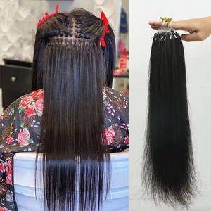 Aggiungere il Volume di lunghezza per le donne nere bianche Micro Loop <span class=keywords><strong>capelli</strong></span> vergini a doppio disegno <span class=keywords><strong>capelli</strong></span> lisci - Product Image 5