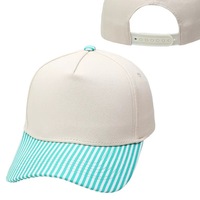 Casquette de camionneur à pois et rayures contrastées vierges, personnalisable avec logo brodé, pour l'été, style décontracté, casquette de baseball – Fournisseur direct usine