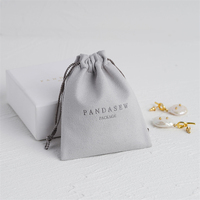 Boîte à bijoux en velours gris de luxe avec logo personnalisé pour colliers et montres, usine d'emballage de bijoux professionnelle OEM/ODM