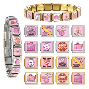 Original Design Trendy Gift Stainless Steel Italian Charm Link 9mm Bracelet Making <b>DIY</b> <b>Kit</b> - Product Image 2