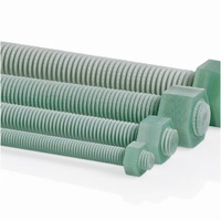 Customized High-Strength Fire Retardant Epoxy Fiberglass Full Thread Studs and Nuts Insulation FRP Threaded Rod