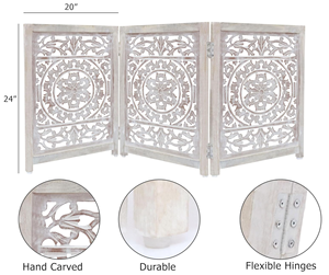 Barrière pour animaux de compagnie pliable <span class=keywords><strong>et</strong></span> extensible en <span class=keywords><strong>bois</strong></span>, à poser au sol, 3 panneaux, pour usage intérieur, vente chaude - Product Image 4