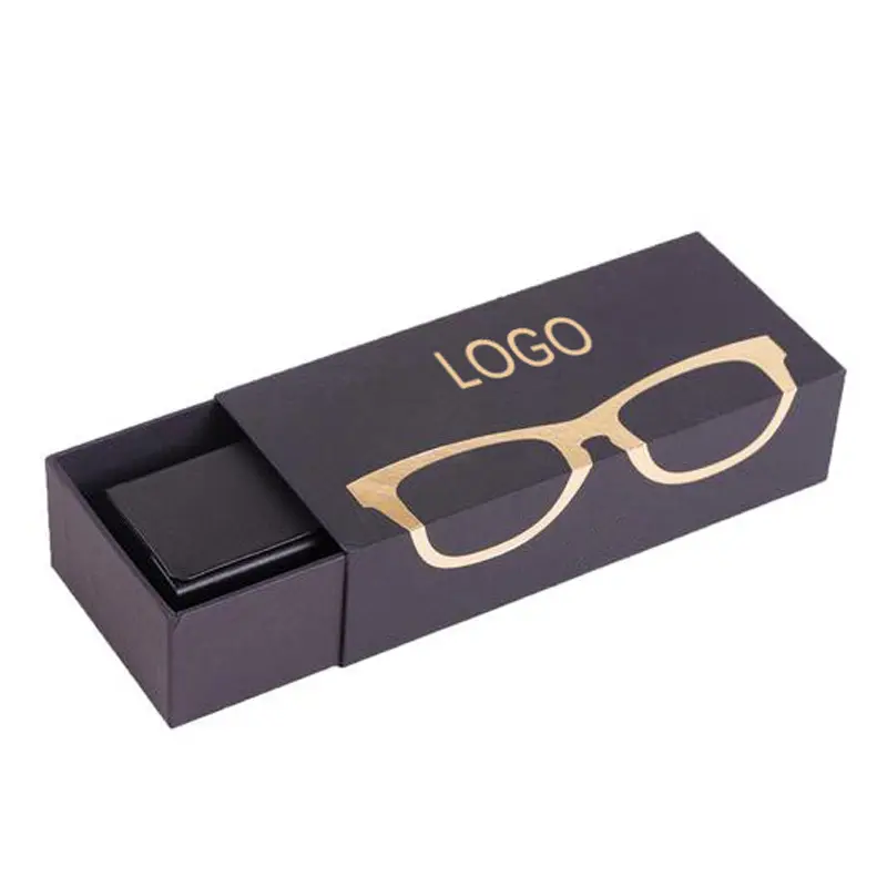 Boîte d'emballage de lunettes de soleil en papier dur, type tiroir, personnalisé, carton avec logo, 50 pièces