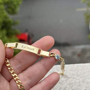 YBcustom ODM chaîne plus épaisse graver bracelets plaque signalétique bijoux nom personnalisé Bracelet pierre de naissance - Product Image 3