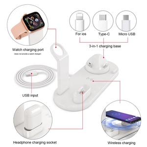 10W Qi inalámbrico <span class=keywords><strong>cargador</strong></span> <span class=keywords><strong>de</strong></span> muelle <span class=keywords><strong>de</strong></span> la Estación 4 en 1 para Iphone Airpods Micro USB tipo C soporte <span class=keywords><strong>de</strong></span> carga rápida 3,0 para el <span class=keywords><strong>cargador</strong></span> <span class=keywords><strong>de</strong></span> <span class=keywords><strong>Apple</strong></span> <span class=keywords><strong>Watch</strong></span> - Product Image 3