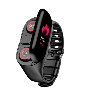 Relógio smartwatch 2 em 1 m1, fones de ouvido, fones auriculares, a prova d' água, medidor de pressão sanguínea, monitor cardíaco, pedômetro