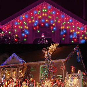 Guirlandes lumineuses LED en forme de rideau de glaçons, basse tension, fil en caoutchouc ondulé, étanches pour l'extérieur, autres fêtes, événements, décoration de mariage - Product Image 3